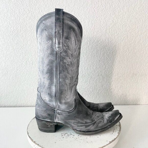 Lane LEXINGTON Womens Cowboy Boots 8.5 Black Western Cowgirl Tall Pointed Toe - Picture 2 of 11